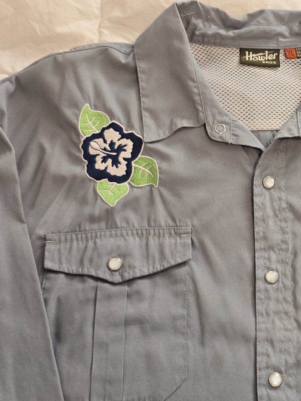 Howler Bros Gaucho Snapshirt- Hibiscus (XL) - Picture 2 of 5